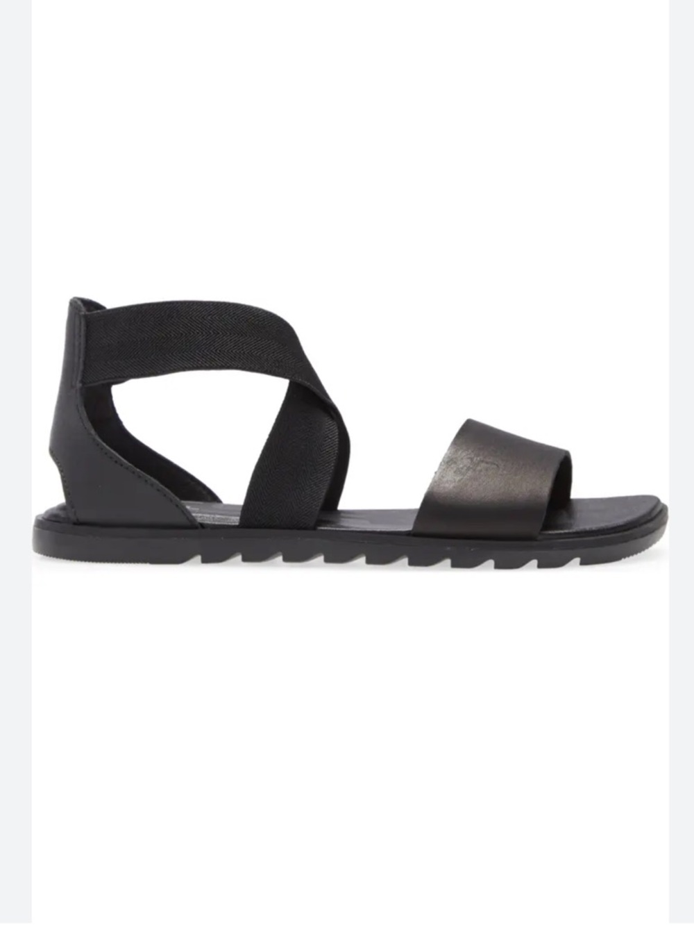 SOREL Ella II Black Leather Crisscross Sandal size 8 - Picture 4 of 11